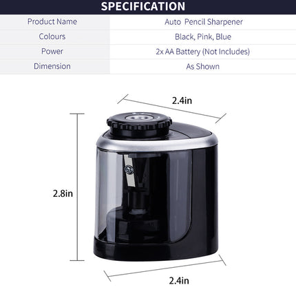 Automatic Electric Pencil Sharpener Operated Students Desktop With 2 Blades