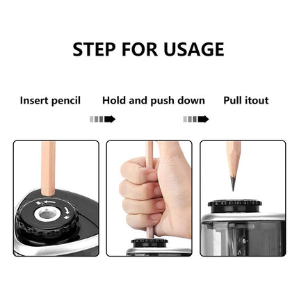 Automatic Electric Pencil Sharpener Operated Students Desktop With 2 Blades