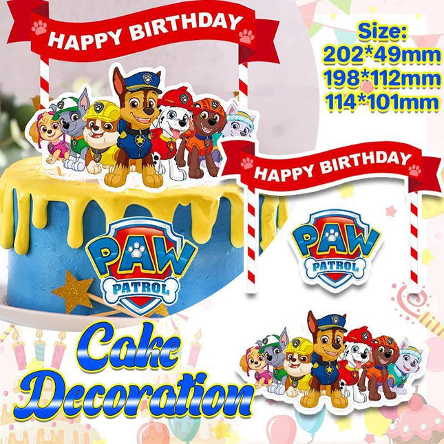 Paw Patrol Cake Topper Kids Birthday Party Cake Decoration Party Supplies - Aimall
