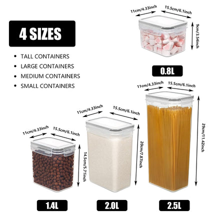 8 Or 16 Pcs Clear Food Storage Containers with Silicone Seal Lids