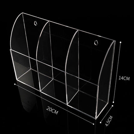 Tv Remote Control Holder Wall Mount Clear Acrylic Organizer Stand Box Storage