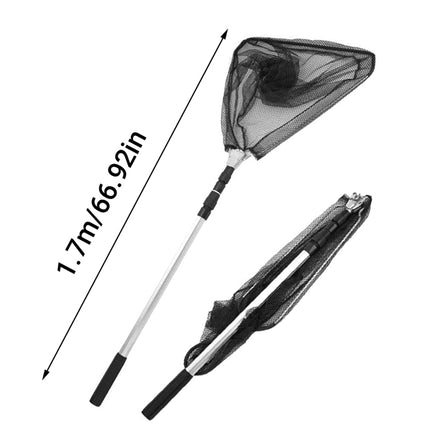 Fishing Net Landing Mesh Fish Catch Tool Telescopic Pole Folding Handle Foldable