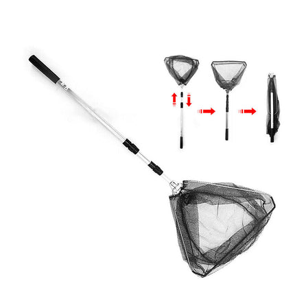 Fishing Net Landing Mesh Fish Catch Tool Telescopic Pole Folding Handle Foldable