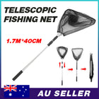 Fishing Net Landing Mesh Fish Catch Tool Telescopic Pole Folding Handle Foldable