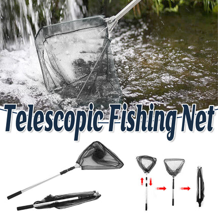 Fishing Net Landing Mesh Fish Catch Tool Telescopic Pole Folding Handle Foldable