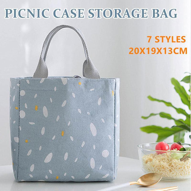 Portable Insulated Thermal Cooler Lunch Box Carry Tote Picnic Case Storage Bag 20x19x13cm