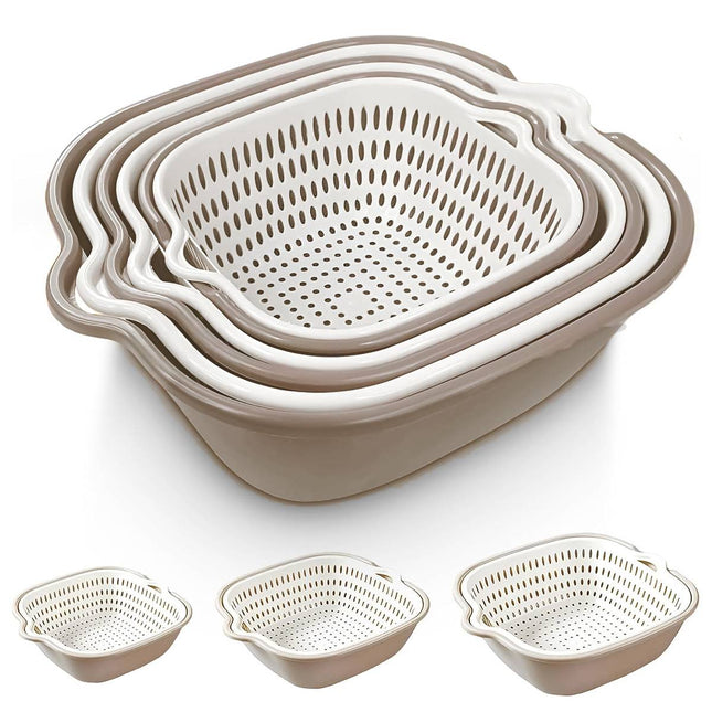 6pcs Multifunctional Drainage Basket for Fruits Vegetables Kitchen Household Use
