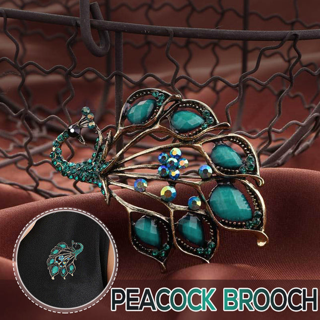 Vintage 1.58cts Rose Cut Diamond Gemstone Studded Silver Peacock Brooch Jewelry