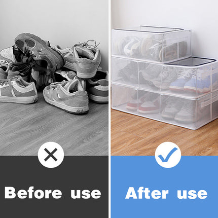 Visible Dustproof Transparent Storage Box Home Organizer for Clothes Toys Shoes