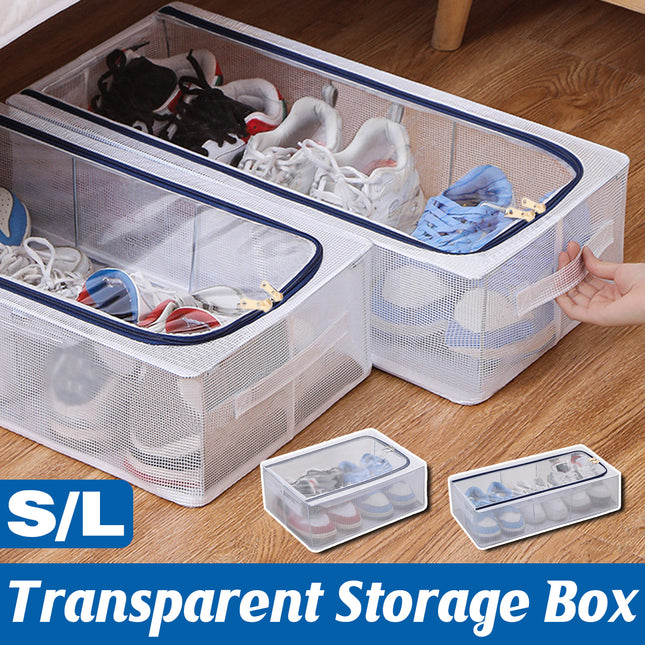 Visible Dustproof Transparent Storage Box Home Organizer for Clothes Toys Shoes