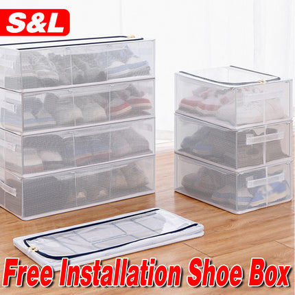 Visible Dustproof Transparent Storage Box Home Organizer for Clothes Toys Shoes