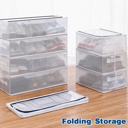 Visible Dustproof Transparent Storage Box Home Organizer for Clothes Toys Shoes