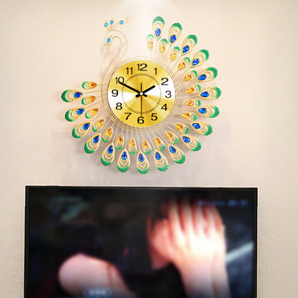 Minimalist Peacock Creative Living Room Wall Clock Home Decor Clock Silent