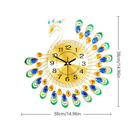 Minimalist Peacock Creative Living Room Wall Clock Home Decor Clock Silent