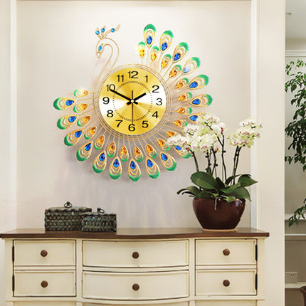 Minimalist Peacock Creative Living Room Wall Clock Home Decor Clock Silent