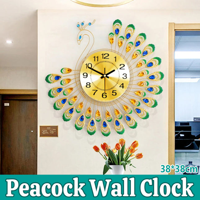 Minimalist Peacock Creative Living Room Wall Clock Home Decor Clock Silent