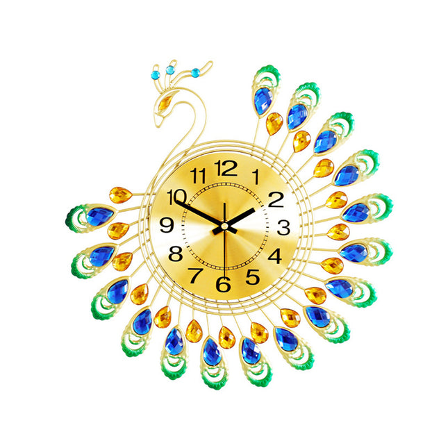 Minimalist Peacock Creative Living Room Wall Clock Home Decor Clock Silent