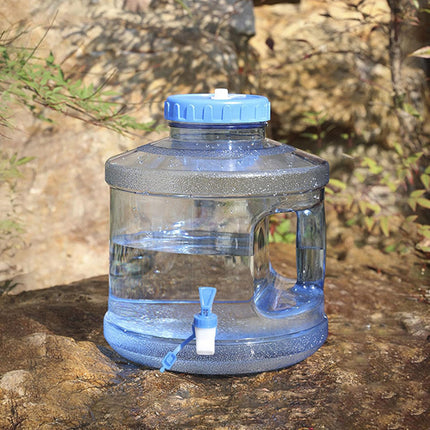 7.5L Household Transparent Water Storage Bucket Wide Mouth Round Barrel with Tap