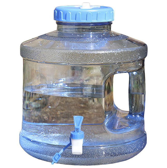 7.5L Household Transparent Water Storage Bucket Wide Mouth Round Barrel with Tap
