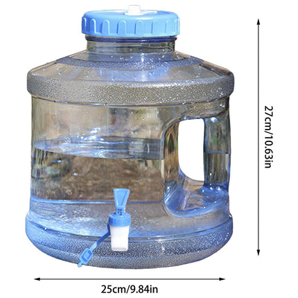 7.5L Household Transparent Water Storage Bucket Wide Mouth Round Barrel with Tap