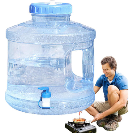 7.5L Household Transparent Water Storage Bucket Wide Mouth Round Barrel with Tap