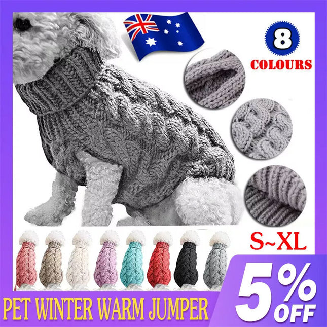 Puppy Dog Jumper Winter Warm Knitted Sweater Pet Clothes Small Dogs Coat Thermal S Size