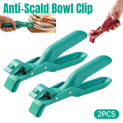 2PCS Anti Slip Silicone Heat Resistant Plate Bowl Clip Holder Kitchen Tool