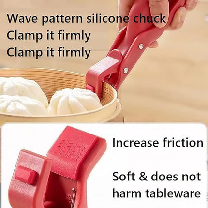 2PCS Anti Slip Silicone Heat Resistant Plate Bowl Clip Holder Kitchen Tool