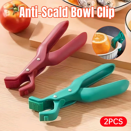 2PCS Anti Slip Silicone Heat Resistant Plate Bowl Clip Holder Kitchen Tool