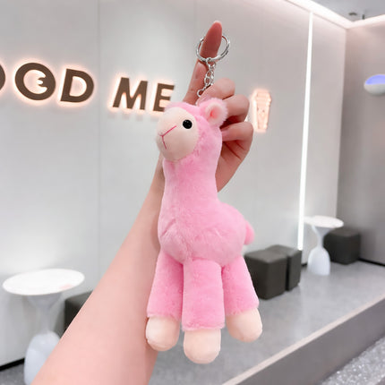 Cute Mini Alpaca Soft Plush Stuffed Doll Toys Keychain Cartoon Bag Pendant
