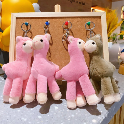 Cute Mini Alpaca Soft Plush Stuffed Doll Toys Keychain Cartoon Bag Pendant