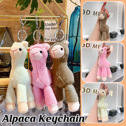 Cute Mini Alpaca Soft Plush Stuffed Doll Toys Keychain Cartoon Bag Pendant