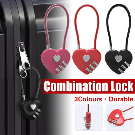 Heart Shaped Password Lock Safety Lock For Travel Luggage Bags Jewelry Box
