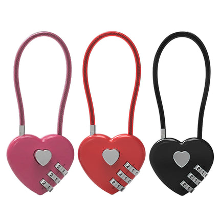 Heart Shaped Password Lock Safety Lock For Travel Luggage Bags Jewelry Box