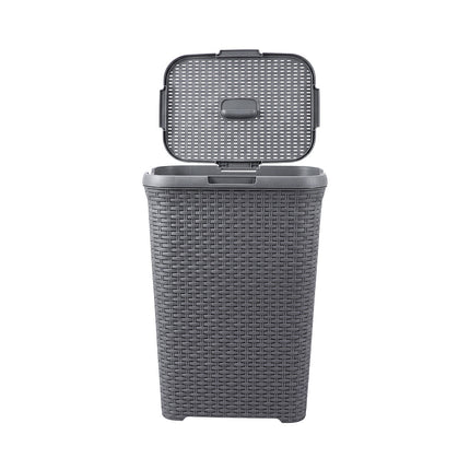 Laundry Basket Plastic Rattan Style Large Capacity Clothes Toy Storage Organizer