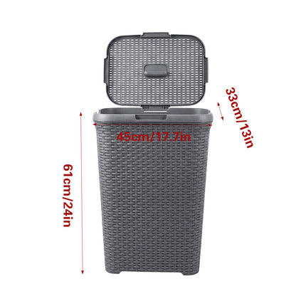 Laundry Basket Plastic Rattan Style Large Capacity Clothes Toy Storage Organizer