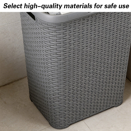 Laundry Basket Plastic Rattan Style Large Capacity Clothes Toy Storage Organizer