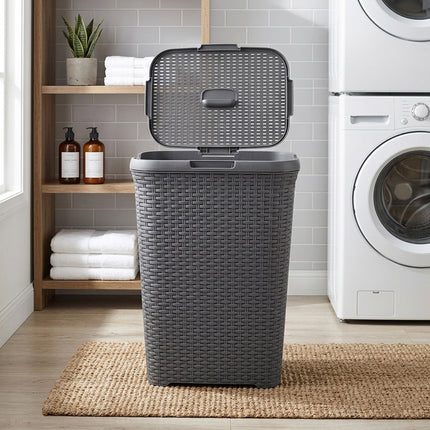 Laundry Basket Plastic Rattan Style Large Capacity Clothes Toy Storage Organizer