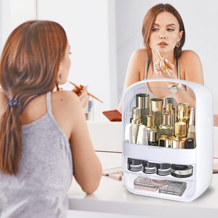 Simple Cosmetic Storage Box Large Capacity Desktop Dustproof Makeup Organizer