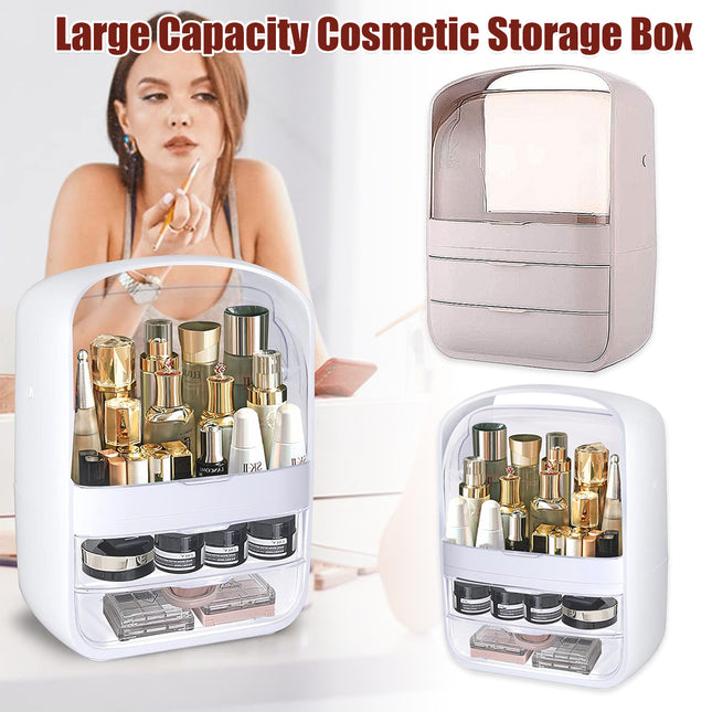 Simple Cosmetic Storage Box Large Capacity Desktop Dustproof Makeup Organizer