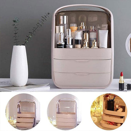 Simple Cosmetic Storage Box Large Capacity Desktop Dustproof Makeup Organizer