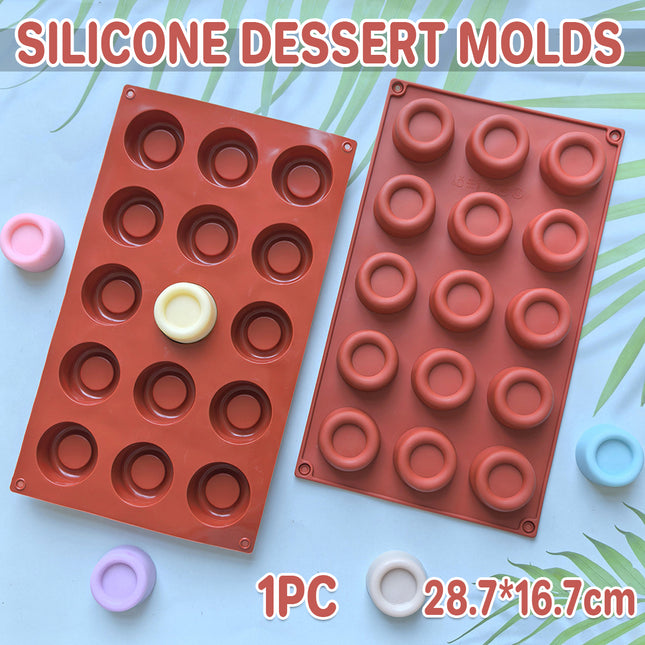 18 Cavity Mini Donut Doughnut Chocolate Pan Tray Silicone Mold Baking Cake Mould