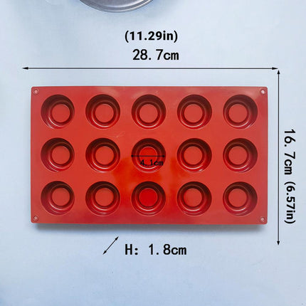 18 Cavity Mini Donut Doughnut Chocolate Pan Tray Silicone Mold Baking Cake Mould