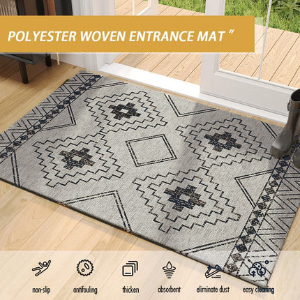 Bohemian Entryway Rug Decorative Floor Mat Indoor Outdoor Non-Slip Door Mat