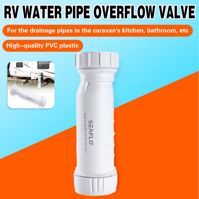 White Waterless Self Sealing Waste Valve Inline Trap Bath Basin For Caravan RV