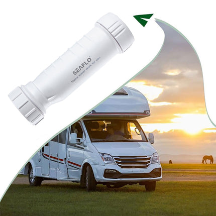 White Waterless Self Sealing Waste Valve Inline Trap Bath Basin For Caravan RV
