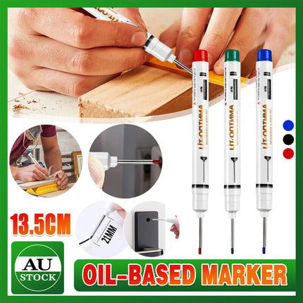 6Pcs Long Head Deep Hole Long Nosed Marker Multifunction Marker Deep Drill Hol