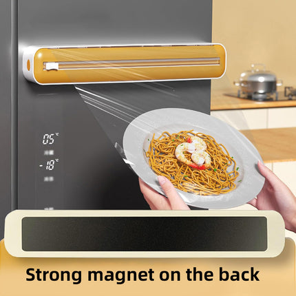 Plastic Wrap Cutter Box Wall Mounted Sliding Blade for Foil Cling Film Kitchen