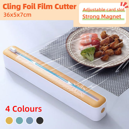 Plastic Wrap Cutter Box Wall Mounted Sliding Blade for Foil Cling Film Kitchen