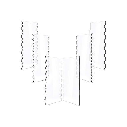 6PCS Acrylic Cake Scraper Set Decorating Edge Smoother for Baking and Icing